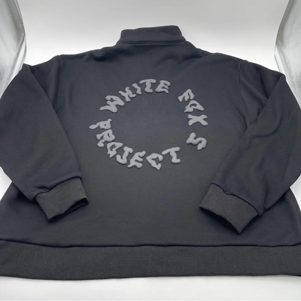 White Fox Boutique Project 5 1/4 Zip Black Sweatshirt Size L/XL Pullover Casual - Picture 5 of 11
